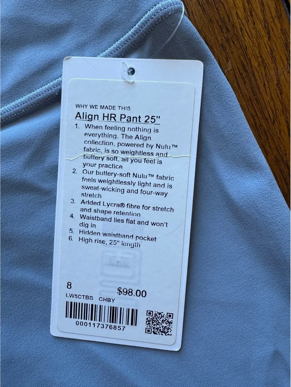 Lululemon Align High Rise 25” Chambray Size 8 NWT - Picture 4 of 7